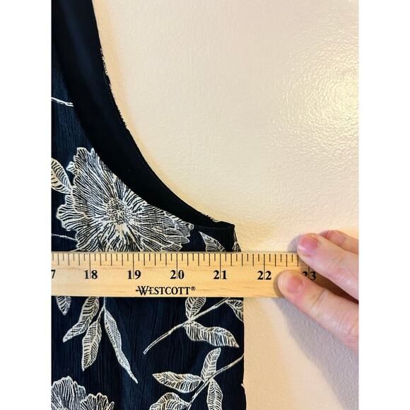 Abercrombie & Fitch Trapeze Floral Black Boho Capsule Flowy Mini Dress Large - Picture 9 of 10